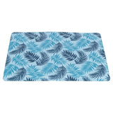 Trixie Koelmat met Palmbladeren Print Lichtblauw