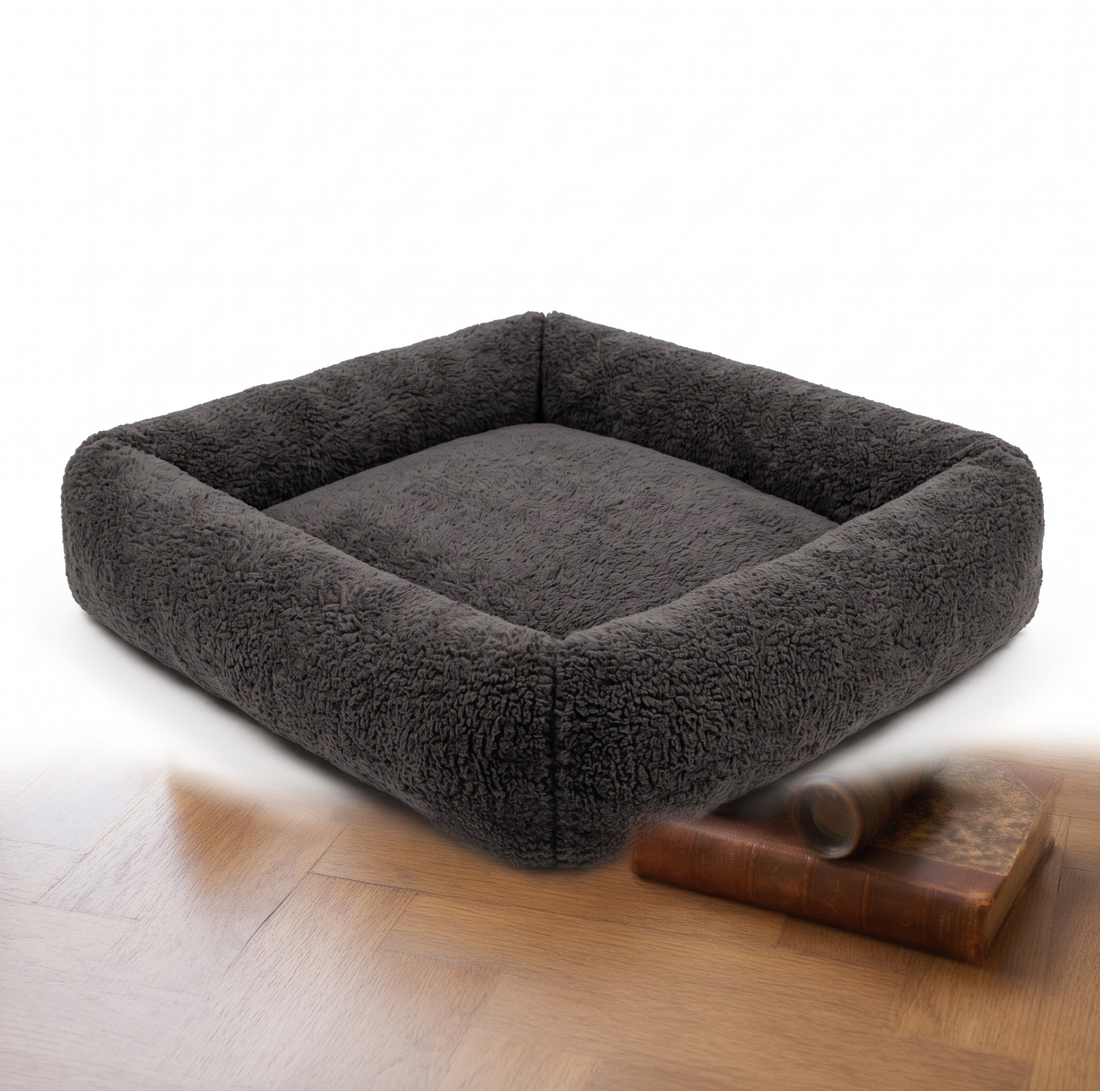 Bia Bed Fleece-Bezug Matratze Liegebett Anthrazit/Grau | 73x50cm