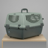 Trixie Be Eco Transportbox Capri Recycelter Kunststoff Hund | Anthrazit/Graugrün 48x32x31cm