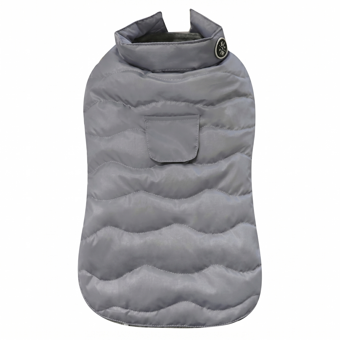 Croci Eco Leaves Hundemantel Gesteppt Recyceltes Polyester Wasserdicht | Grau 45cm