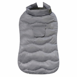 Croci Eco Leaves Hundemantel Gesteppt Recyceltes Polyester Wasserdicht | Grau 45cm