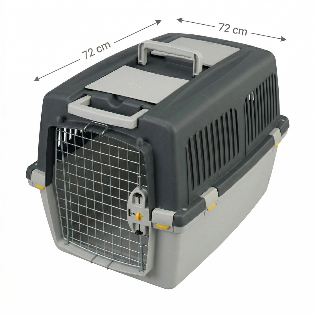 Trixie Transportbox Gulliver 4 IATA Transportbox Hund mit Griff | Hellgrau/Dunkelgrau 72x52x51cm