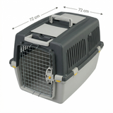 Trixie Transportbox Gulliver 4 IATA Transportbox Hund mit Griff | Hellgrau/Dunkelgrau 72x52x51cm