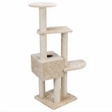 Trixie Kratzbaum Alicante Kompakt mit Versteck & 4 Liegeplätzen | Beige 45x45x142cm