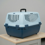 Trixie Transportbox Capri Open Top Hund & Katze mit Gitter | Dunkelblau/Hellblau 61x40x38cm