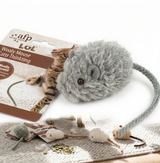 AFP Wooly Mouse Lammwolle Katzenspielzeug mit Quietsche & Catnip | Sortiert 7x7x3cm