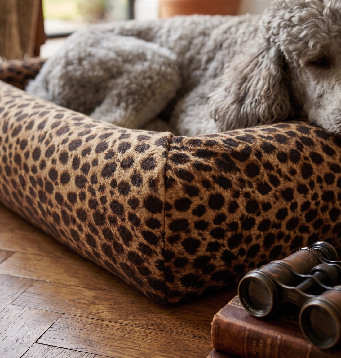 Bia Bed Bezug Premium Leoparden-Print Austauschbarer Hundebett-Bezug | Bia-3 70x60x12,5cm