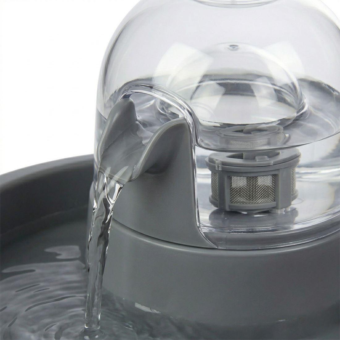 Eyenimal Trinkbrunnen Katze & Kleiner Hund Fließendes Wasser | Grau 1,5L
