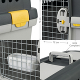 Trixie Transportbox Gulliver 4 IATA Transportbox Hund mit Griff | Hellgrau/Dunkelgrau 72x52x51cm