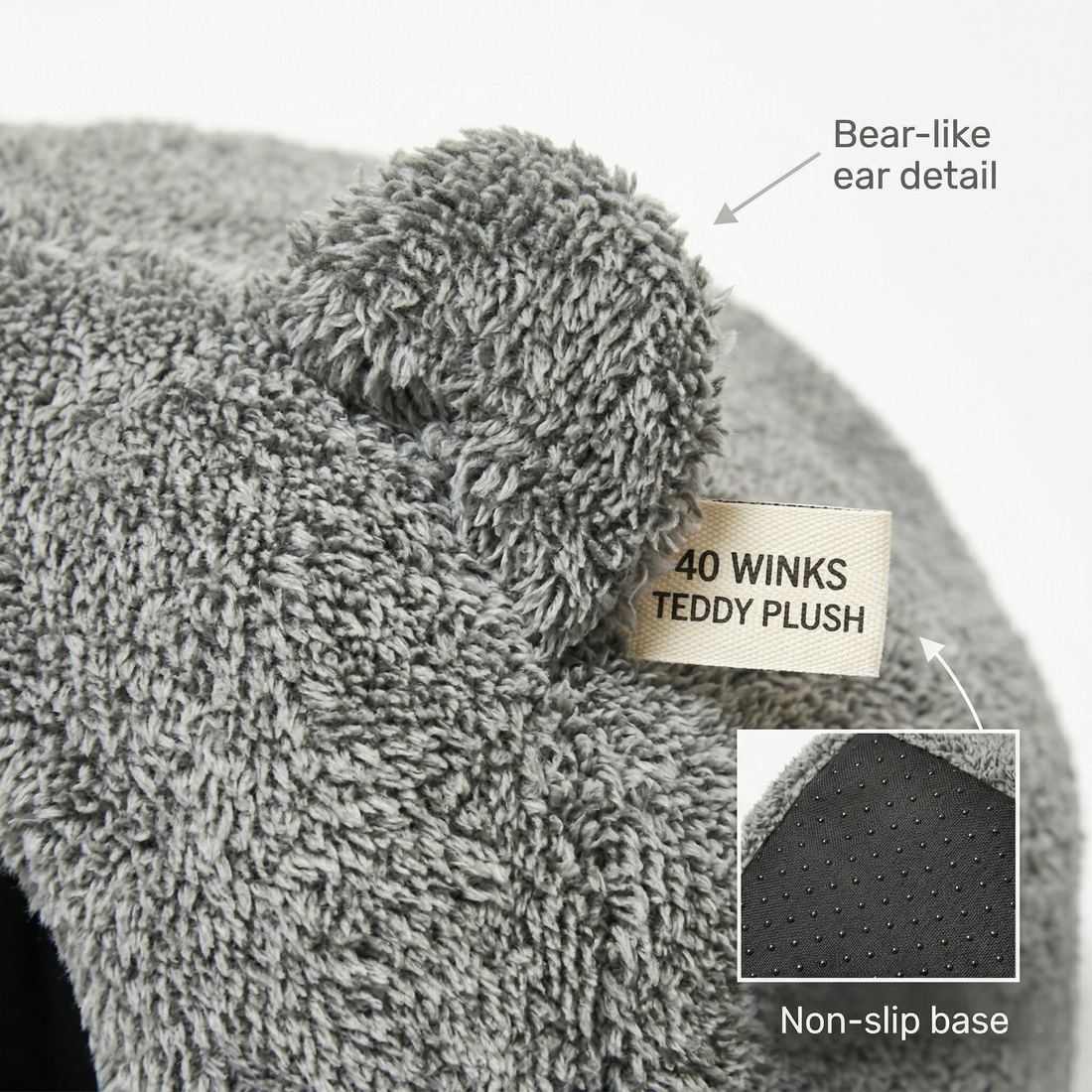 Rosewood 40 Winks Katzenbett Iglu Teddy Plüsch mit Rutschfester Unterseite | Grau 38x38x40cm