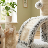 Trixie Junior Kratzbaum Harvey Kitten mit Massagebürste Jute & Plüsch | Weiß/Schwarz 43cm