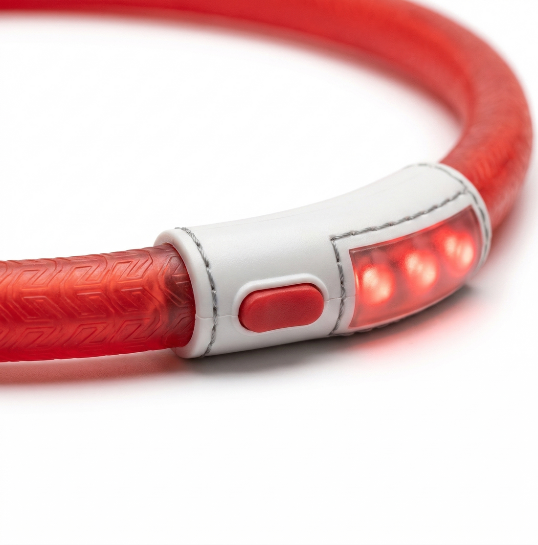 Trixie Flash Light Leuchthalsband USB-aufladbar Spritzwassergeschützt | Rot 70x1cm