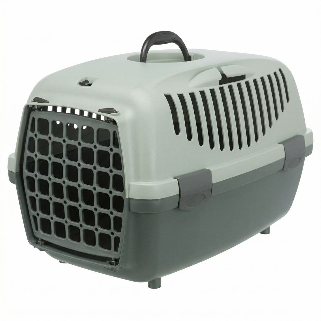 Trixie Be Eco Transportbox Capri Recycelter Kunststoff Hund | Anthrazit/Graugrün 48x32x31cm