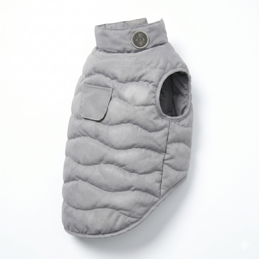 Croci Eco Leaves Hundemantel Gesteppt Recyceltes Polyester Wasserdicht | Grau 45cm