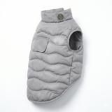 Croci Eco Leaves Hundemantel Gesteppt Recyceltes Polyester Wasserdicht | Grau 45cm