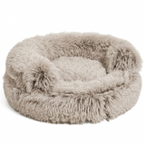 Croci Sofa Katzenbett Bicolor Rund Plüsch mit Waschbarem Bezug | Beige 45x45x9cm