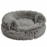 Croci Sofa Katzenbett Bicolor Rund Plüsch mit Waschbarem Bezug | Beige 45x45x9cm