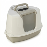 Moderna Jumbo Ecke Katzentoilette mit Klapptür & Filter | Beige