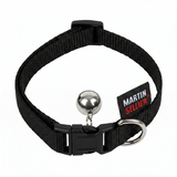 Katzenhalsband Nylon Uni mit Zugstopp Glöckchen & Klickverschluss | Rot 20-30cm