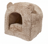 Rosewood 40 Winks Katzenbett Iglu Teddy Plüsch mit Rutschfester Unterseite | Grau 38x38x40cm