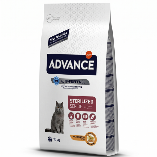 Advance Cat Sterilized Sensitive Senior 10+ Compleetvoer Gesteriliseerde Oudere Kat | 10kg