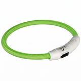 Trixie Flash Leuchthalsband USB-aufladbar Reflektierend Hund | Grün 65x0,7cm