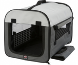 Trixie Transporttasche Faltbar Polyester Box Hund & Katze mit Tragetasche | Grau 55x65x80cm