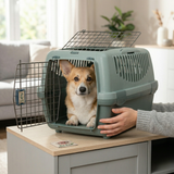 Trixie Be Eco Transportbox Capri Recycelter Kunststoff Hund | Anthrazit/Graugrün 48x32x31cm