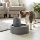 Eyenimal Trinkbrunnen Katze & Kleiner Hund Fließendes Wasser | Grau 1,5L