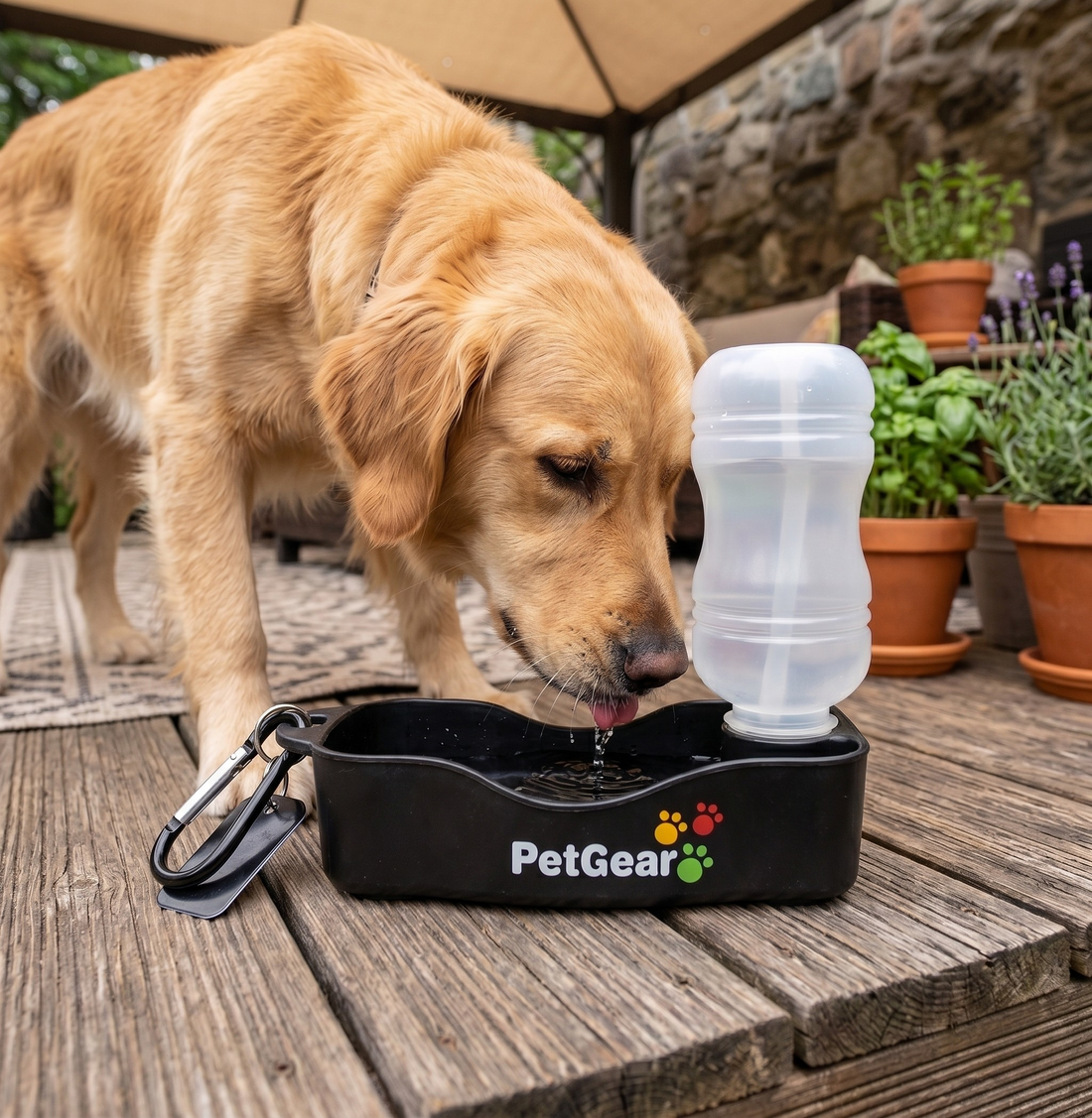 Petgear Travel Trinkflasche Wassernapf für Hunde Unterwegs | 500ml