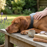 Sazzz Boho Vintage Hundehalsband Breit Verstellbar Leder | Anthrazit 32-39x3cm