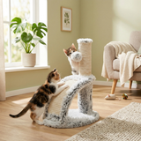 Trixie Junior Kratzbaum Harvey Kitten mit Massagebürste Jute & Plüsch | Weiß/Schwarz 43cm
