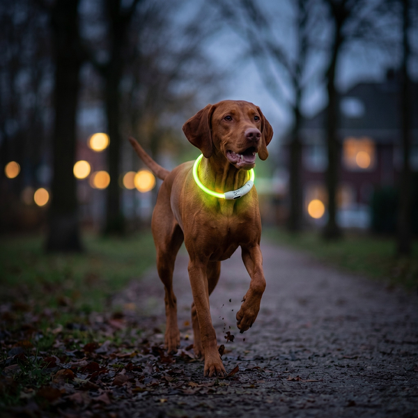 Trixie Flash Lichtgevende Halsband USB Oplaadbaar Reflecterend Hond | Groen 65x0,7cm