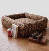 Bia Bed Bezug Premium Leoparden-Print Austauschbarer Hundebett-Bezug | Bia-3 70x60x12,5cm