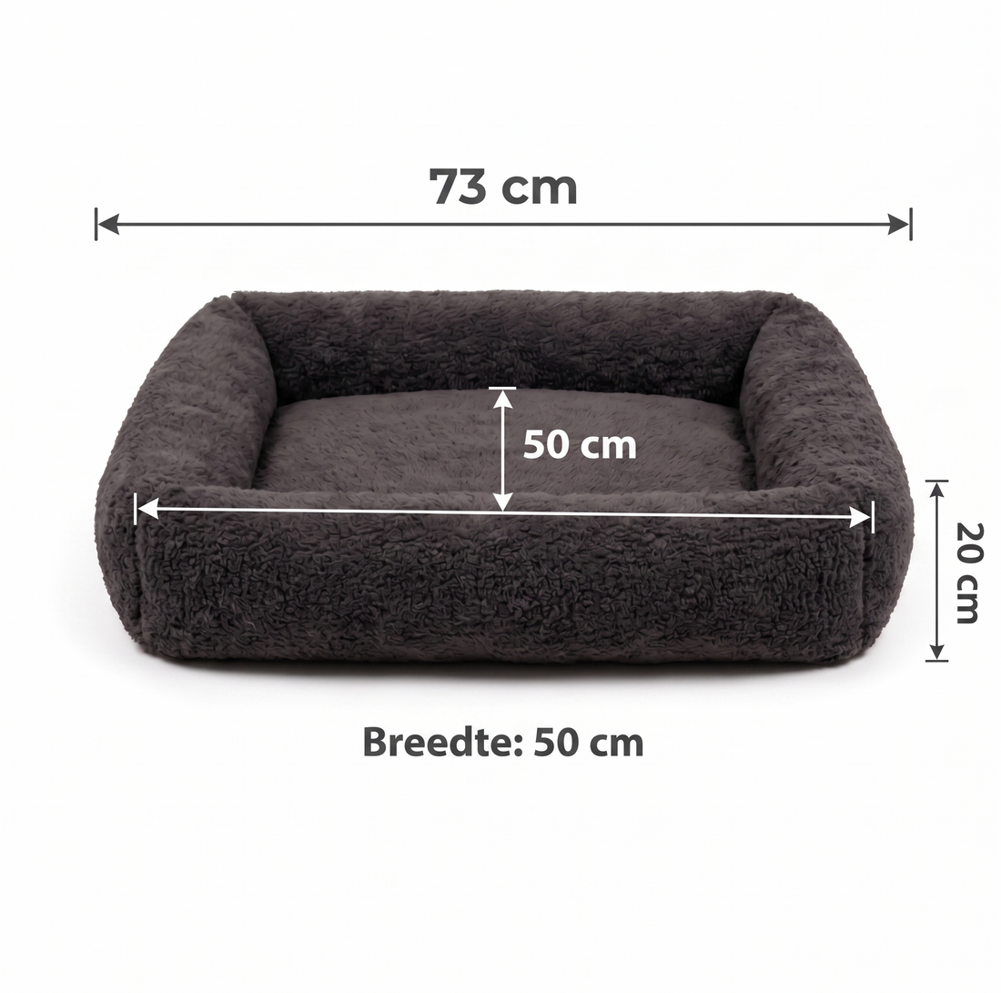 Bia Bed Fleece-Bezug Matratze Liegebett Anthrazit/Grau | 73x50cm