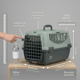 Trixie Be Eco Transportbox Capri Recycelter Kunststoff Hund | Anthrazit/Graugrün 48x32x31cm