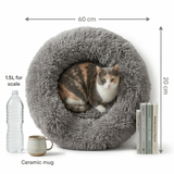 Croci Sofa Katzenbett Bicolor Rund Plüsch mit Waschbarem Bezug | Beige 45x45x9cm