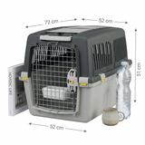 Trixie Transportbox Gulliver 4 IATA Transportbox Hund mit Griff | Hellgrau/Dunkelgrau 72x52x51cm
