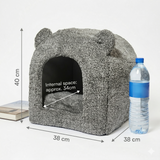 Rosewood 40 Winks Katzenbett Iglu Teddy Plüsch mit Rutschfester Unterseite | Grau 38x38x40cm