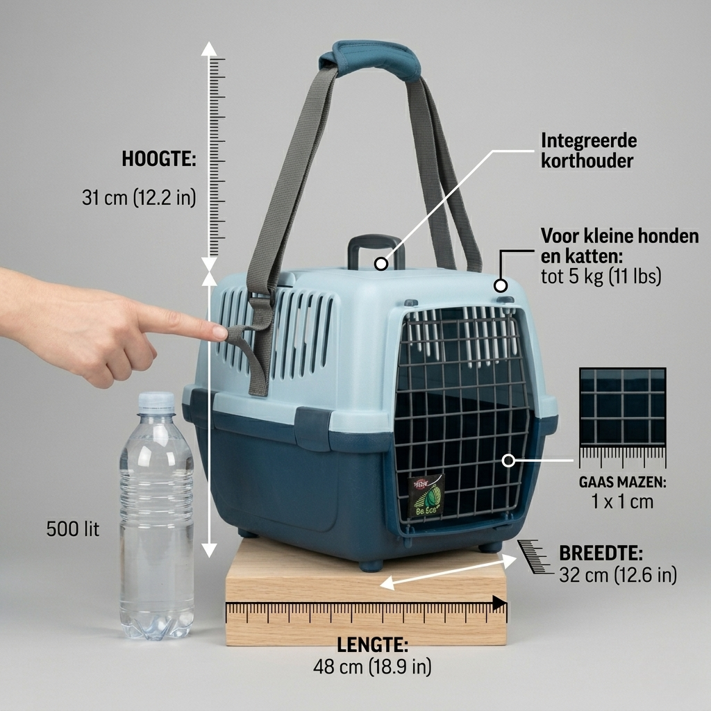 Trixie Transportbox Capri Open Top Hund & Katze mit Gitter | Dunkelblau/Hellblau 61x40x38cm