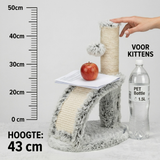 Trixie Junior Kratzbaum Harvey Kitten mit Massagebürste Jute & Plüsch | Weiß/Schwarz 43cm