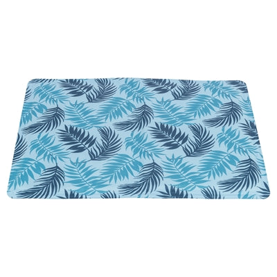 Trixie Koelmat met Palmbladeren Print Lichtblauw