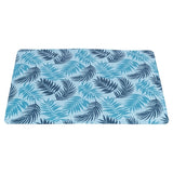 Trixie Koelmat met Palmbladeren Print Lichtblauw