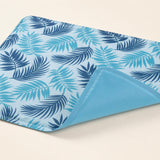 Trixie Koelmat met Palmbladeren Print Lichtblauw detail onderzijde